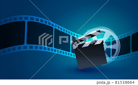 film strip background with clapper board 81538664