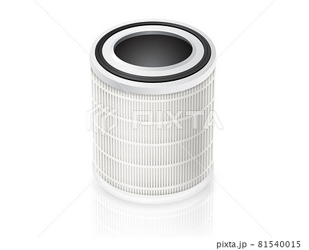 Air filter cylindrical spare parts isolated on white background. for cars, air purifiers, air conditioners. Realistic vector file. 81540015