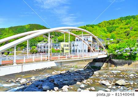 清流ふれあい橋／千曲川 小海駅方面を望む(長野県小海町)【2020.5】 81540048