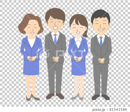 多位商務人士並肩微笑歡迎您 81541594