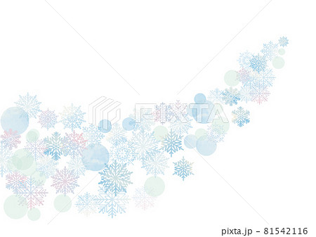 水彩風　雪が舞う 81542116