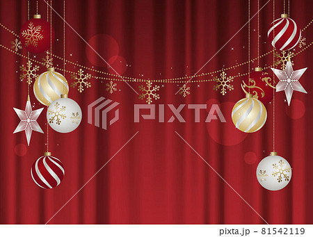 クリスマスパーティーのイメージ背景イラスト素材 ベクター オーナメント ガーランドのイラスト素材