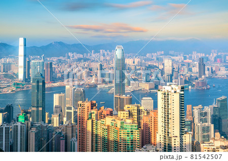 Hong Kong city skyline with Victoria Harbor view Hong Kong city skyline with Victoria Harbor view 81542507