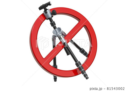 Tripod with prohibition sign. 3D rendering Tripod with prohibition sign. 3D rendering 81543002