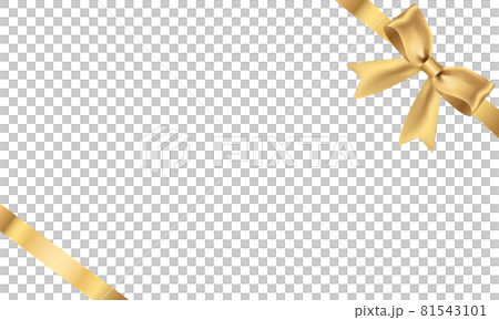 金色のリボンのベクターイラストフレーム(背景,クリスマス,ゴールド,バレンタイン） 81543101