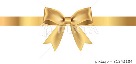 金色のリボンのベクターイラスト クリスマス ゴールド バレンタイン ホワイトデー のイラスト素材