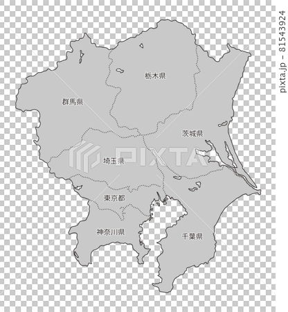 Japan region division _ Kanto _ prefecture name entered _ gry 81543924