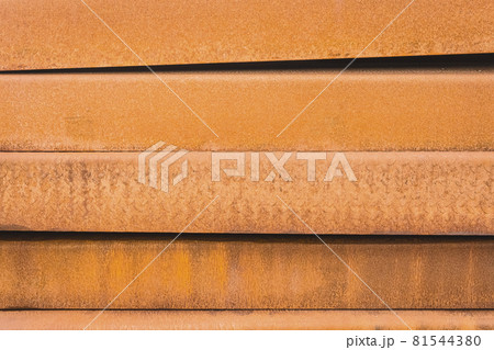 A pile of old rusty metallic texture materials background stored in stock 81544380