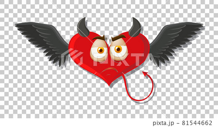 Heart shape devil with facial expression 81544662