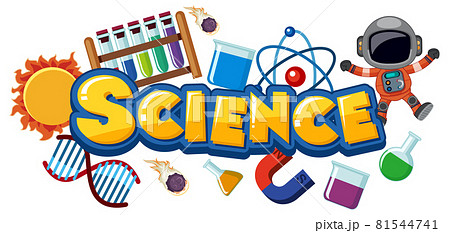 Science text icon with elements 81544741