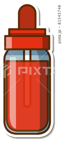 Sticker red ink bottle on white background Sticker red ink bottle on white background 81545746