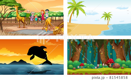 Four different nature horizontal scene 81545858