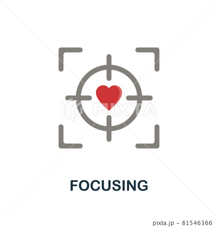 Focusing flat icon. Colored sign from productivity collection. Creative Focusing icon illustration for web design, infographics and more Focusing flat icon. Colored sign from productivity collection. Creative Focusing icon illustration for web design, infographics and more 81546366
