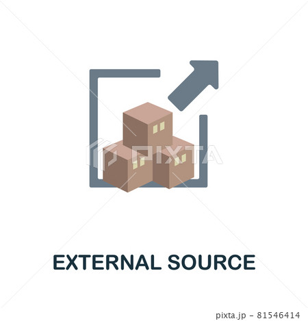 External Source flat icon. Simple sign from procurement process collection. Creative External Source icon illustration for web design, infographics and more 81546414