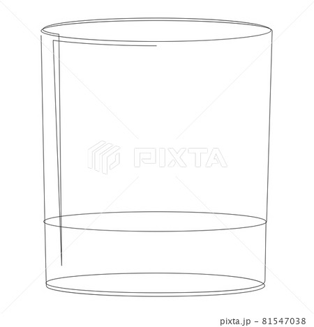 Hand drawn old fashioned glass. Isolated on white background. Rocks glass vector illustration. 81547038