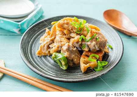 れんこんと鶏肉の味噌炒め れんこんと鶏肉の味噌炒め 81547690