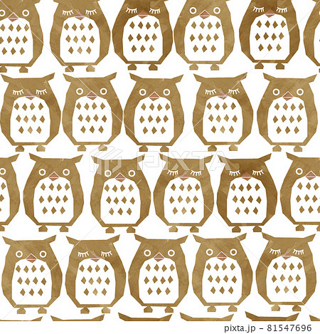 フクロウのシームレスなパターン テキスタイル 壁紙 包装紙のデザイン のイラスト素材