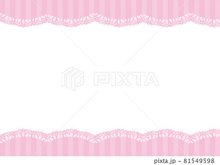 可愛いレースのフレーム イラスト 背景 コピースペース テンプレート ストライブのイラスト素材