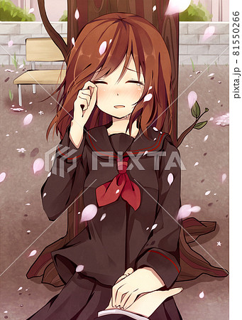 桜舞う卒業式 桜舞う卒業式 81550266