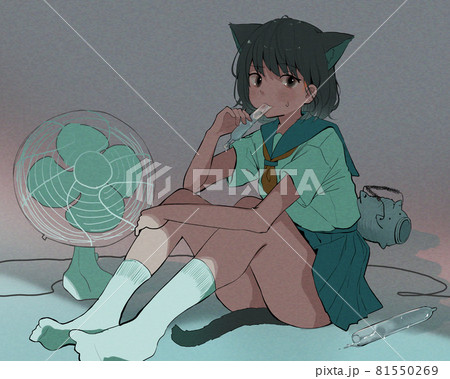 夏の猫耳少女 81550269