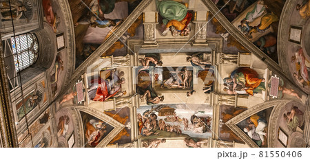 interiors and details of the Sistine Chapel, Vatican city 81550406