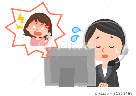 サポートセンターとクレーマーの女性 81551469