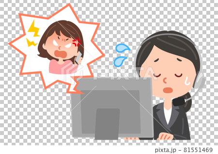 サポートセンターとクレーマーの女性 81551469