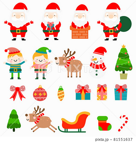 Santa & Elf Flat Clipart, Merry Christmas Collections Santa & Elf Flat Clipart, Merry Christmas Collections 81551637