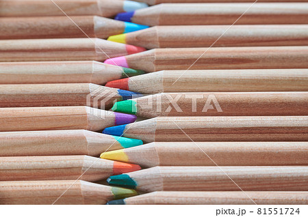Color pencils in arrange in color wheel colors on white background Color pencils in arrange in color wheel colors on white background 81551724