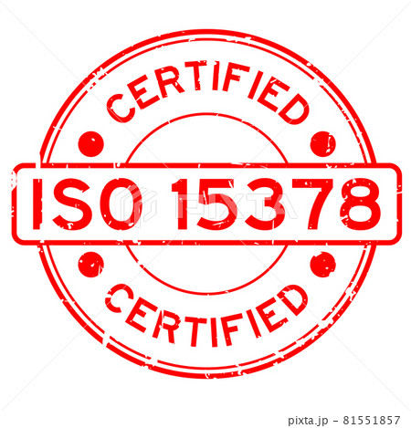 Grunge red ISO 15378 certified word round rubber seal stamp on white background Grunge red ISO 15378 certified word round rubber seal stamp on white background 81551857