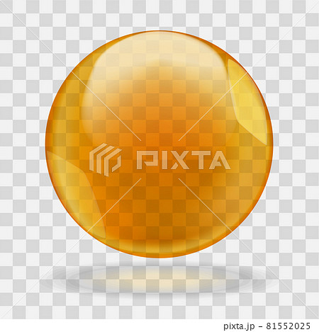 Golden oil translucent bubble or round drop with transparency 81552025