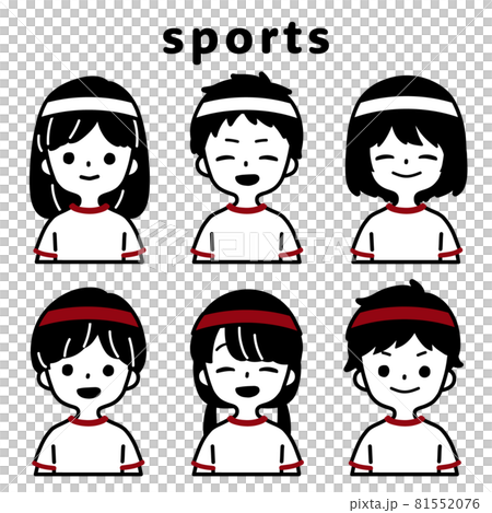 人物イラストセット_子供_体操着 81552076