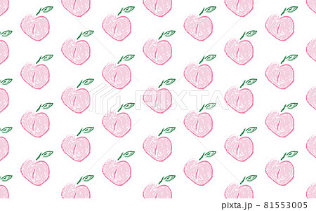 Crayon Style Peach Illustration Pattern Stock Illustration