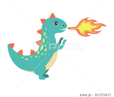 Dinosaur Making Fire Image Vector Illustration Dinosaur Making Fire Image Vector Illustration 81555617