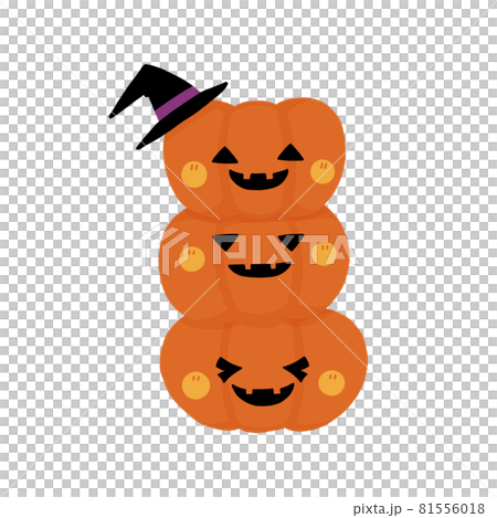縦積みカボチャランタンの可愛いハロウィンイラスト 縦積みカボチャランタンの可愛いハロウィンイラスト 81556018