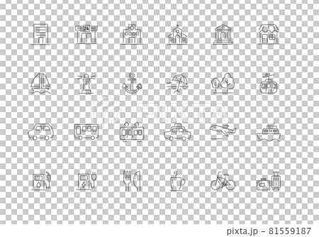 地図・旅行用　ベクターアイコンセット 81559187