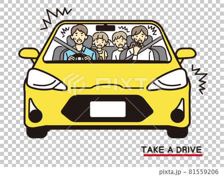Vector illustration of family in trouble with driving / car / travel / accident / dangerous 81559206