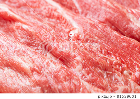 牛肉(ウデ薄切り)のアップ。 牛肉(ウデ薄切り)のアップ。 81559601