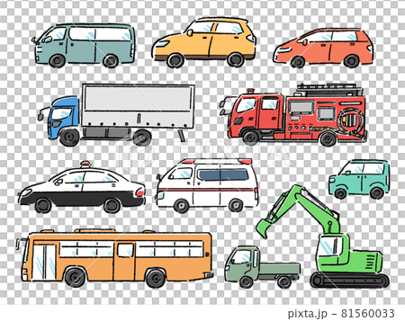車イラストセットのイラスト素材