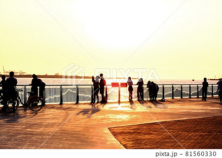 夕日 夕焼け 夕暮れ 81560330