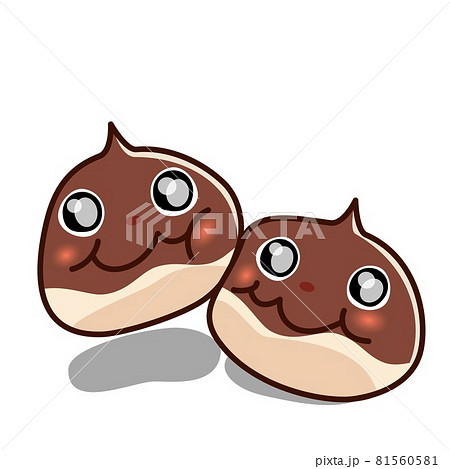 栗の妖精 キャラクター ペアのイラスト素材