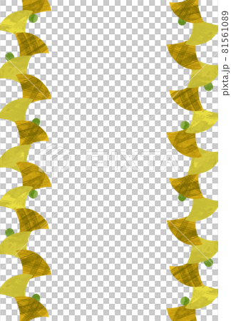 Ginkgo vertical frame with transparent hand-painted background [yellow / png] 81561089