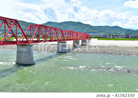 上田電鉄別所線千曲川橋梁付近より城下駅方面を望む(長野県上田市)【2021.8】 上田電鉄別所線千曲川橋梁付近より城下駅方面を望む(長野県上田市)【2021.8】 81562330