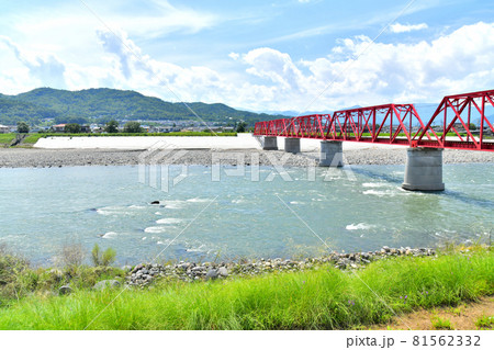 上田電鉄別所線千曲川橋梁付近より城下駅方面を望む(長野県上田市)【2021.8】 81562332