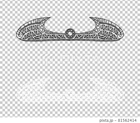 翼形鑽石頭飾手繪線描插圖_034 翼形鑽石頭飾手繪線描插圖_034 81562414