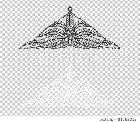 Tiara of Sansevieria and Pearl Hand-drawn line drawing illustration_035 Tiara of Sansevieria and Pearl Hand-drawn line drawing illustration_035 81562812