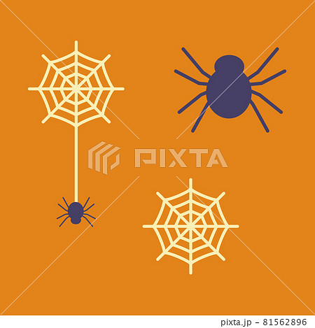 シンプルでかわいいハロウィンっぽい蜘蛛のイラストのイラスト素材