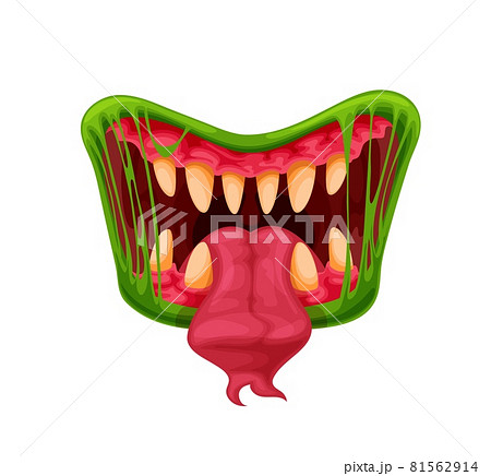 Halloween monster mouth with fangs and tongue Halloween monster mouth with fangs and tongue 81562914