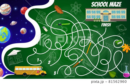 Labyrinth maze space planets, stars and school Labyrinth maze space planets, stars and school 81562960