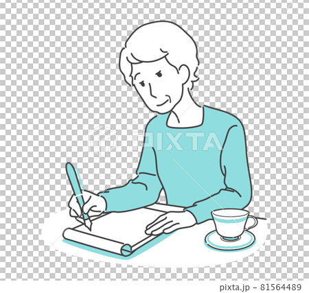 Grandma writing letters and wills Grandma writing letters and wills 81564489